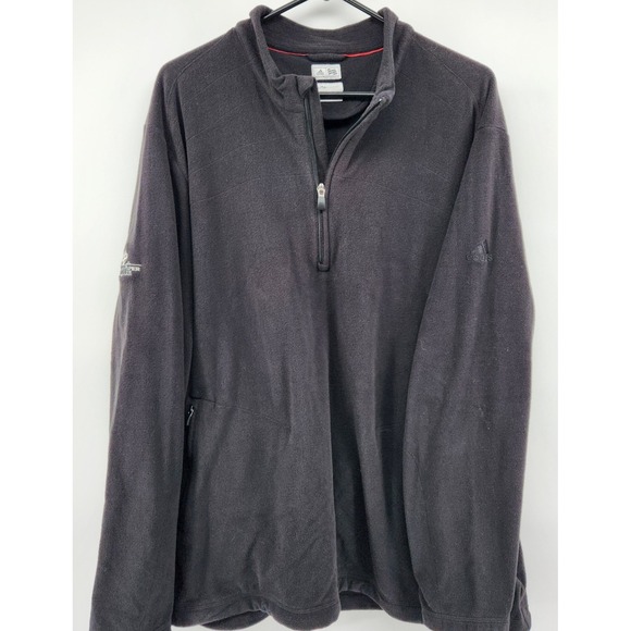 Adidas Men's CLIMAWARM  1/4 Zip Pullover - 2XL - Black Logo Fleece - Picture 2 of 8